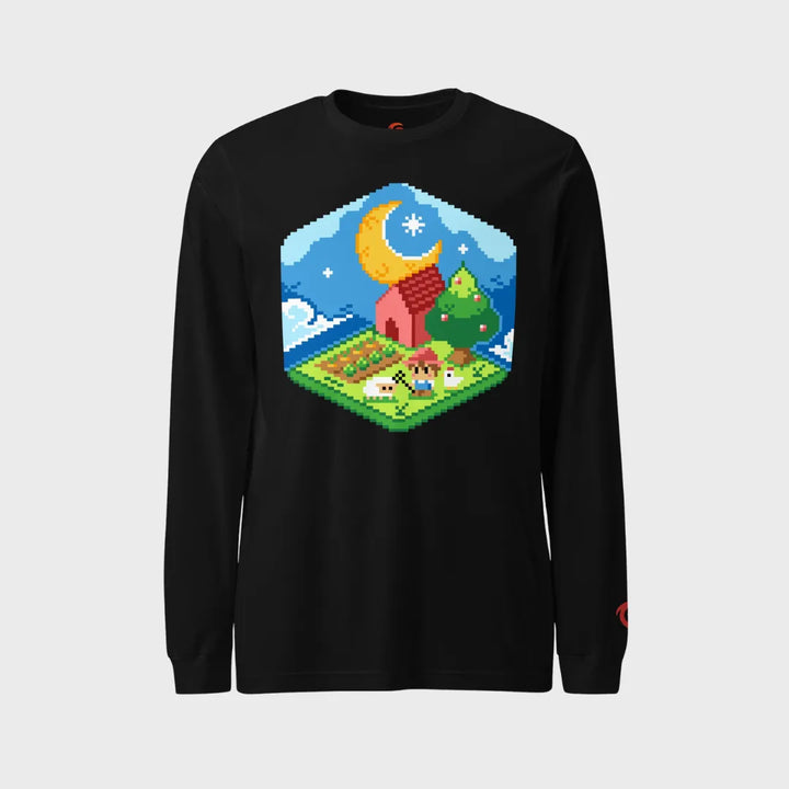 Pixelated Pastoral Unisex Long Sleeve Tee - Gameparel