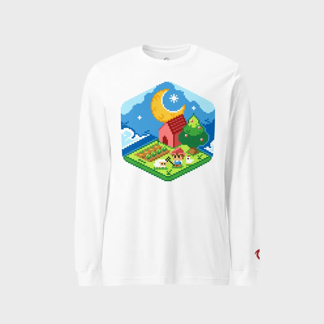 Pixelated Pastoral Unisex Long Sleeve Tee - Gameparel