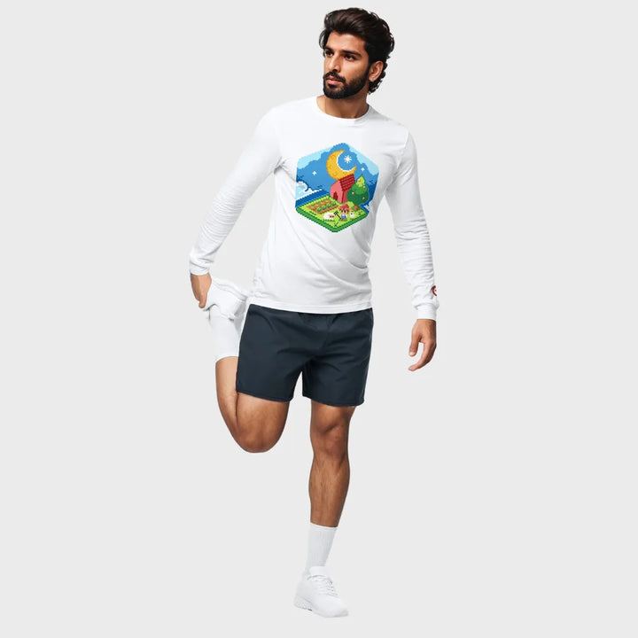 Pixelated Pastoral Unisex Long Sleeve Tee - Gameparel