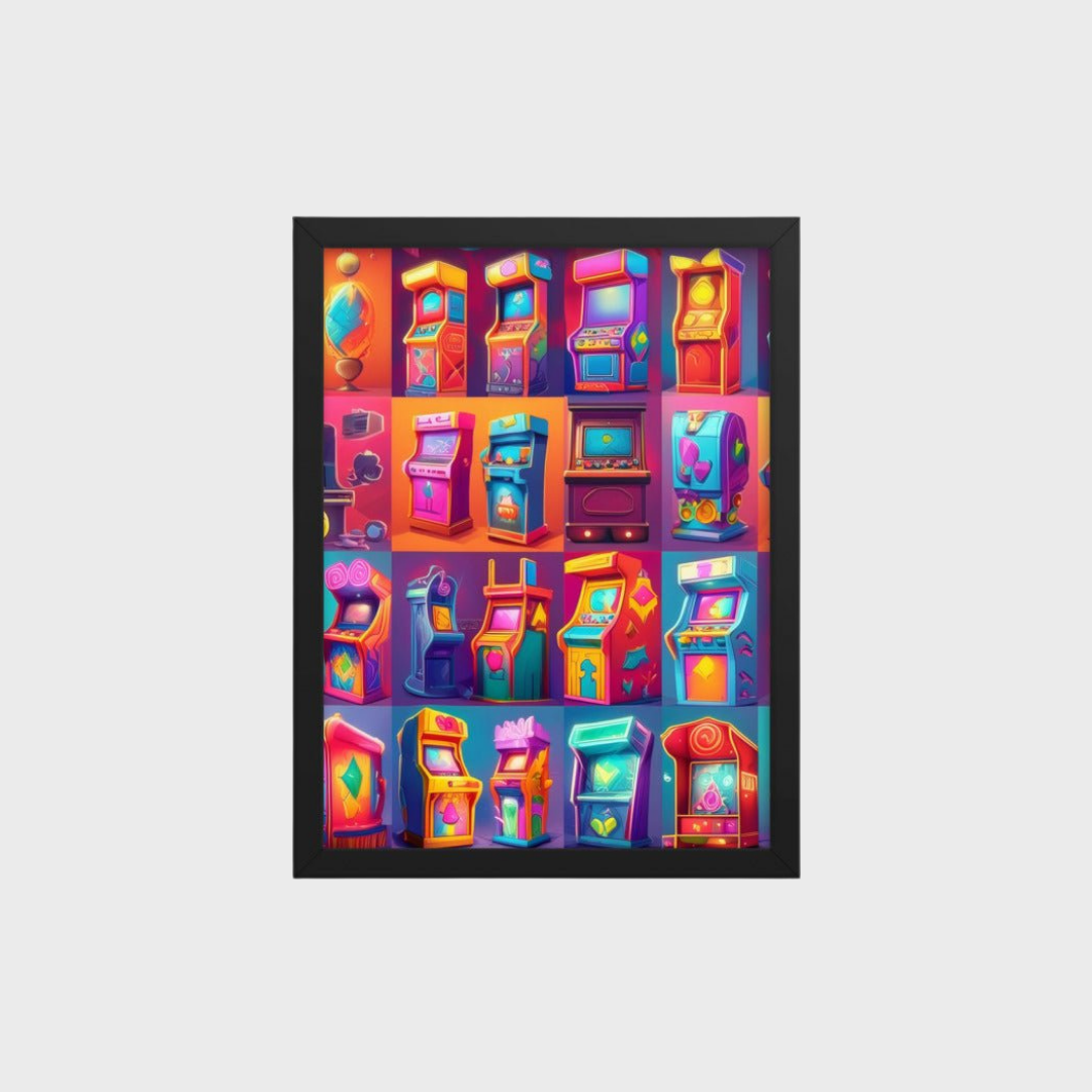 Digital Arcade Dreams 12" x 16" Framed Poster - Gameparel